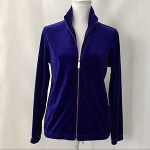 NORSPORT  Royal Blue velour zip jacket. Sz XS. EUC